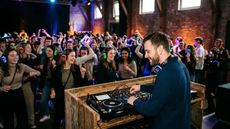 Silent disco met DJ: zo sluit je een DJ aan en wat je nodig hebt